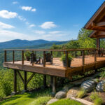 Terrasse en bois sur pilotis avec vue panoramique