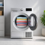 Seche linge moderne avec linge frais