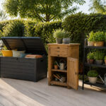 Terrasse organisee avec rangements exterieurs